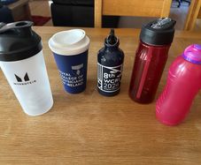 Lot of water bottles, coffee cup, protein shaker - Sistema, Thermos, MyProtein