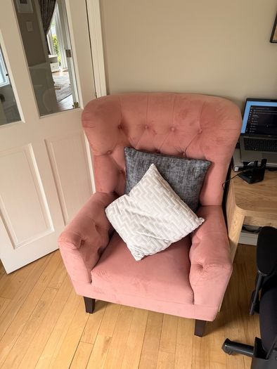 Pink arm chair