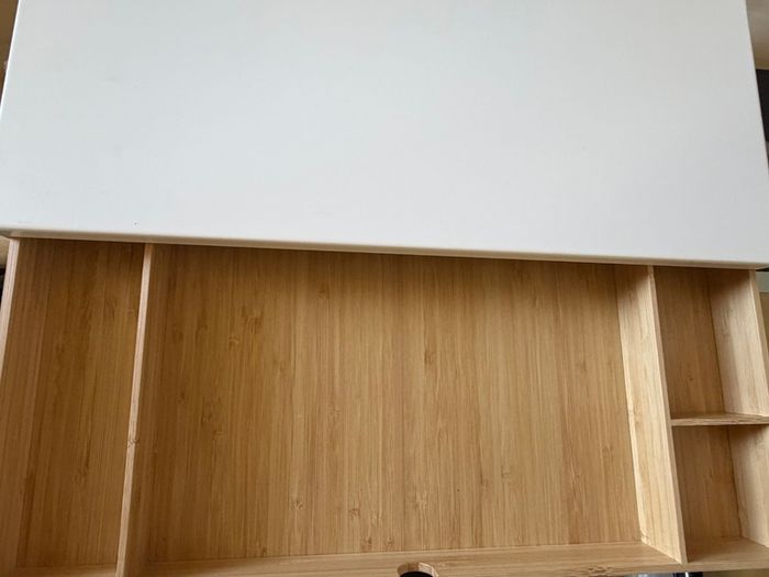 Ikea ELLOVEN monitor stand with drawer (White)