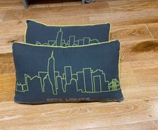 Grey City Lights cushions x 2