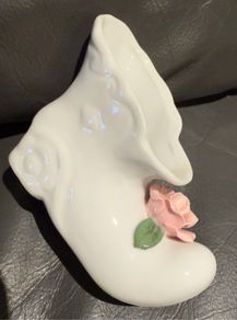 Vintage Victorian porcelain ladies' shoe ornament