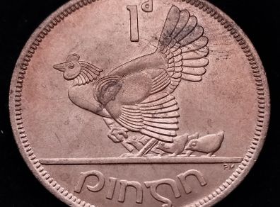 [#2665] - Ireland 1966 | Irish 1d | 1 Penny | KM.11 | UNC