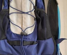 new navy hydrational bag pack tag attached