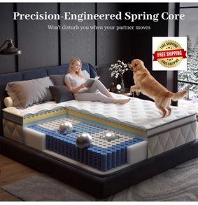 King Size Mattress, 25cm Hybrid Orthopedic Memory Foam Mattress with Pocket Springs, Back Support Motion Isolation, 7-Zoned Coil, Medium Firm & Edge Support