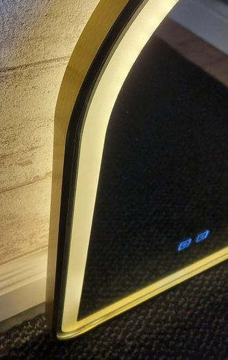 LED Bathroom Mirror 50x70cm Gold Antifog