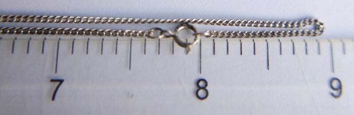 Vintage Sterling Silver  Rhinestone Curved Cross Necklace length 18" - 4,5g
