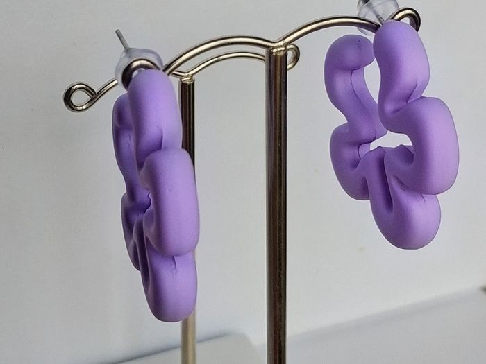 Lilac Silhouette Five Petal Flower Earrings