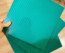 Set of 3 Green Baseplates. Large Building Foundations for LEGO