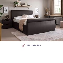 Small double slate bed with two drawers brand new in box