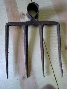 Old Irish blacksmith made agricultural fork. Farm bygone