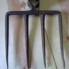 Old Irish blacksmith made agricultural fork. Farm bygone