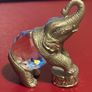 Vintage Pewter and Crystal Miniature Elephant Figurine Image 2