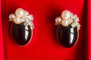 Brand new Pearl &amp; Stone Stud Earrings
