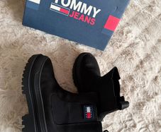 Tommy Jeans Black Chelsea Boots Size 39/6 Chunky Platform