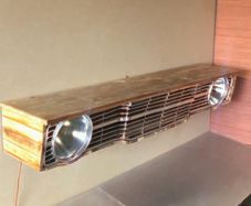 Mancave shelf. Car grille.