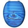 WC Toilet Seats with Lid 2 pcs MDF Blue Water Drop Design Image 2