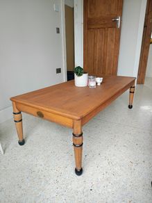 Vintage solid oak coffee table- Golden Gate Clipper, fully restored