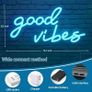 NEW SALE | Good Vibes Neon Sign,Neon Light Powered by USB with Switch, Green Led Neon Light Sign for Bedroom,Wall Decor,Game Room,Party, Bar Decor Image 2