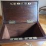 Antique Mahogany Tea Box Double Lock & Key Image 3