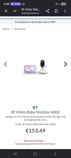 BT video baby monitor 6000. New in box.