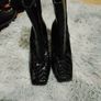 Black Painted Ankle Boots Image 3
