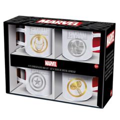 Marvel Set of 4 Glass Mugs Marvel Avengers 100 ml