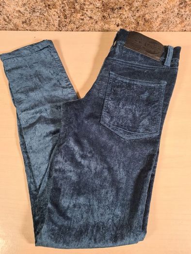 Womens CHEAP MONDAY Tight Velvet Steel blue skinny stretchy trousers jeans  Size W 26 L 32 A1