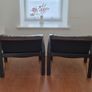 Pair of Vintage 1980s IKEA Polhem Black Leather Armchairs Image 6