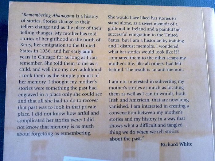 Remembering Ahanagran Story telling in a family's past Ireland Irish Kerry