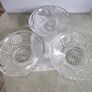 Set Of 3 - 6.5  Inches Shallow Vintage Bohemia Hand Cut Lead Crystal 24% Au Plomb Czechoslovakia Dish Bowl Image 7