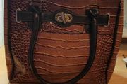Ladies Brown faux-croc Handbag
