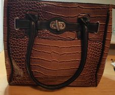Ladies Brown faux-croc Handbag