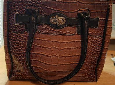 Ladies Brown faux-croc Handbag