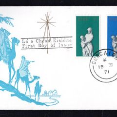 1971 Ireland Christmas Commemorative Stamps  First Day Cover (FDC) with Corcaigh (Cork) cancel