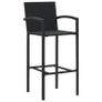 Bar Stools 2 pcs Black Poly Rattan Image 2