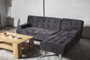 New black corner sofa bed 198cms Aroa