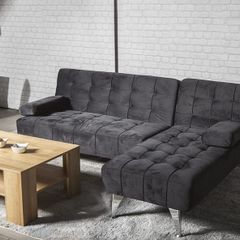 New black corner sofa bed 198cms Aroa