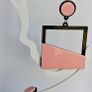 Retro Vibes Pink & Black Colour Block Geo Earrings Image 9
