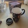 Large coffee lovers mug with travel lid Image 3