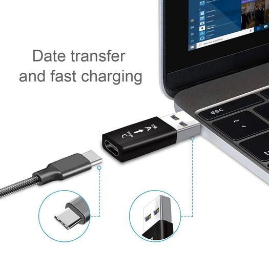 USB 3.1 Gen 2 (10 Gbps) Type-C (Female) to Type-A (Male) Adapter Convertor (Brand New/Warranty)