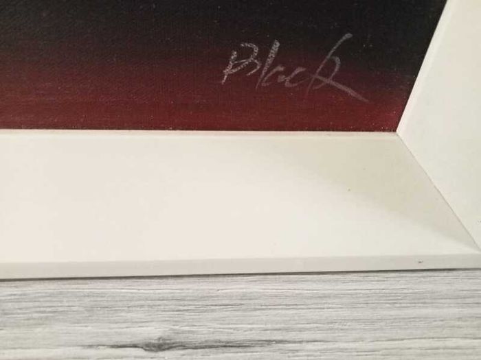 Large Framed Original Wine Still Life Painting - Signed "Black"