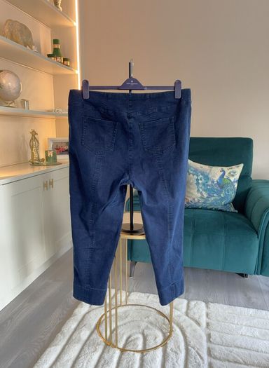 Ladies Navy Cropped Straight Fit Jeans from Robell