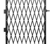 Single Folding Security Gate, 131.00 x 187.96 cm Folding Door Gate, Steel Accordion Security Gate, Flexible Expanding Security Gate