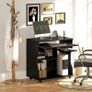 Computer Desk with Casters, Desk with Storage, 80 x 48 x 75 cm, Black Image 3