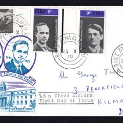 1970 Ireland Patriots 50th Anniversary of the Death of Tomas MacCurtain and Terence MacSwiney Commemorative Stamp Illustrated First Day Cover (FDC)