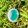 9ct Yellow Gold Agate Pendant & Chain Image 3