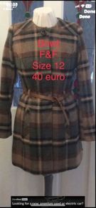 coat Bnwt F&F coat with belt size 12