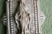 Vintage Small Wall-Mounted Christ with Esoteric Container - Unique Religious &amp; Mystical Decor