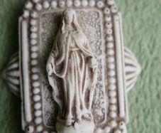 Vintage Small Wall-Mounted Christ with Esoteric Container - Unique Religious & Mystical Decor