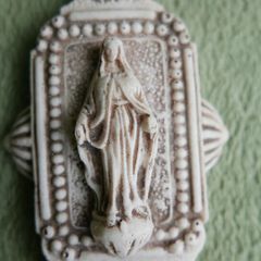 Vintage Small Wall-Mounted Christ with Esoteric Container - Unique Religious & Mystical Decor
